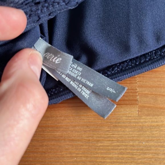 Aerie Navy Blue Crochet Bathing Suit 2 top styles - Picture 3 of 9